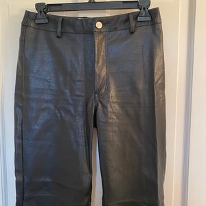 Faux leather straight leg pant